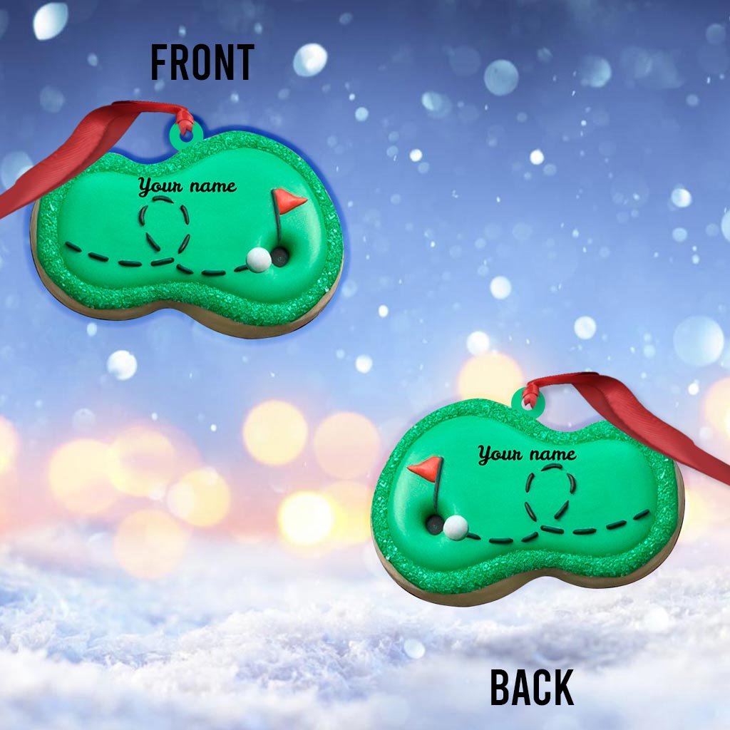 Golfplatz - Personalisierter Weihnachtsschmuck mit Golfmotiv (beidseitig bedruckt)