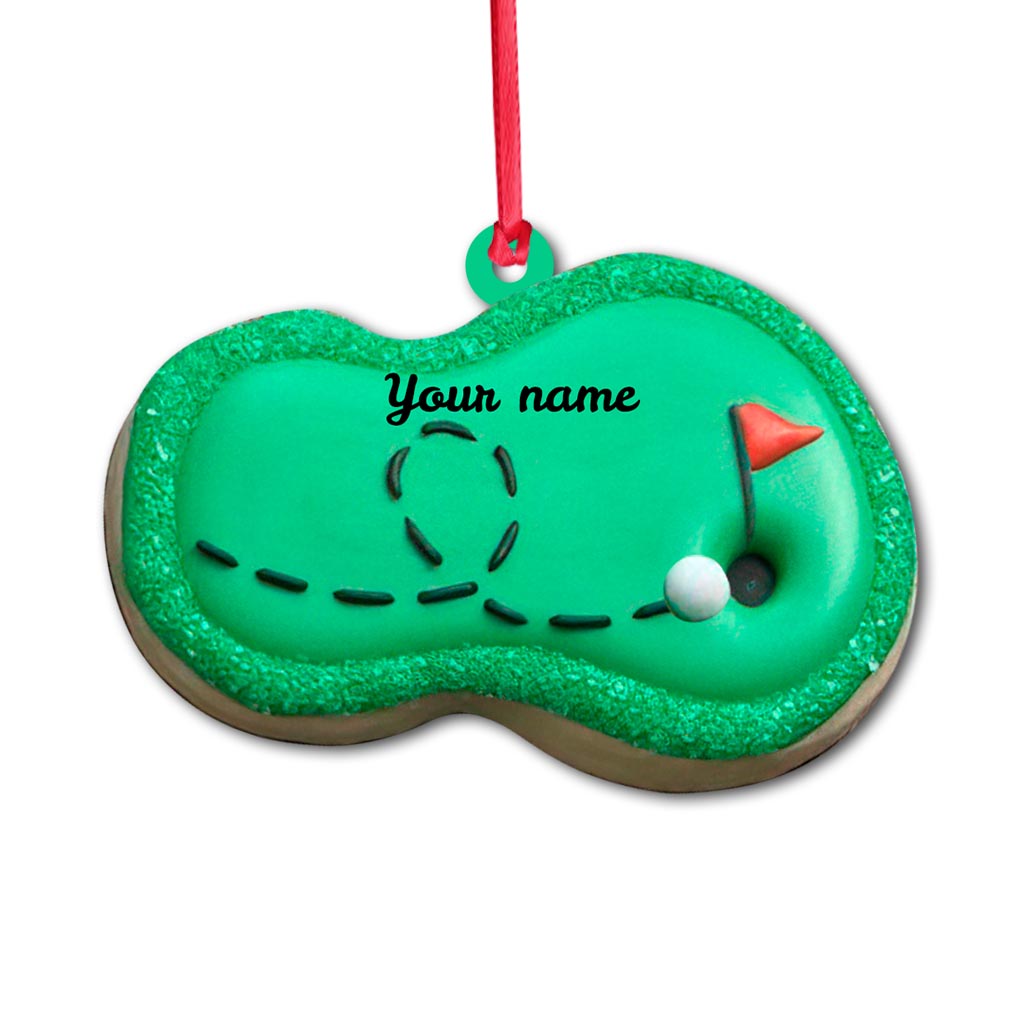 Golfplatz - Personalisierter Weihnachtsschmuck mit Golfmotiv (beidseitig bedruckt)