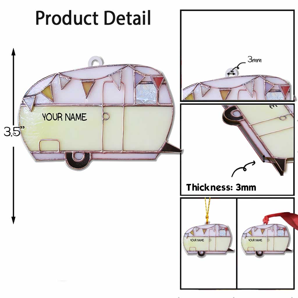 Liebe zum Camping – Personalisierter Weihnachtsschmuck (beidseitig bedruckt)