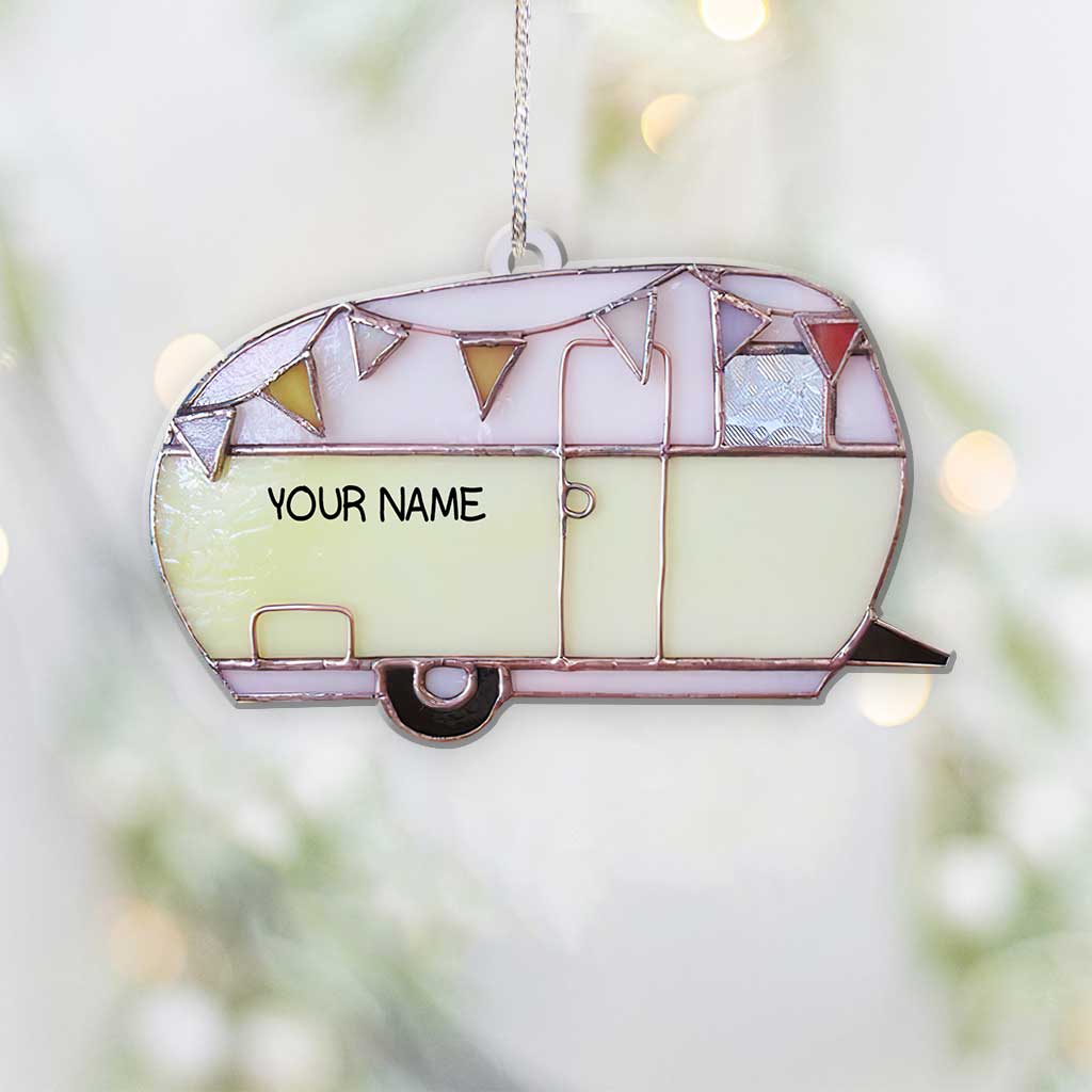 Liebe zum Camping – Personalisierter Weihnachtsschmuck (beidseitig bedruckt)