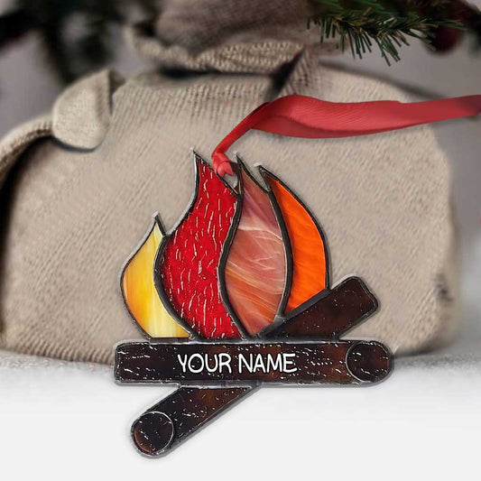 Liebe zum Camping – Personalisierter Weihnachtsschmuck (beidseitig bedruckt)