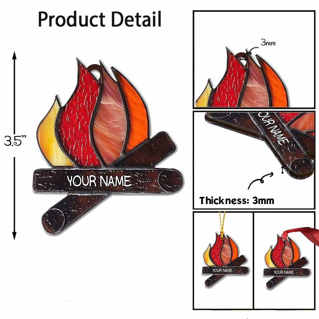 Liebe zum Camping – Personalisierter Weihnachtsschmuck (beidseitig bedruckt)