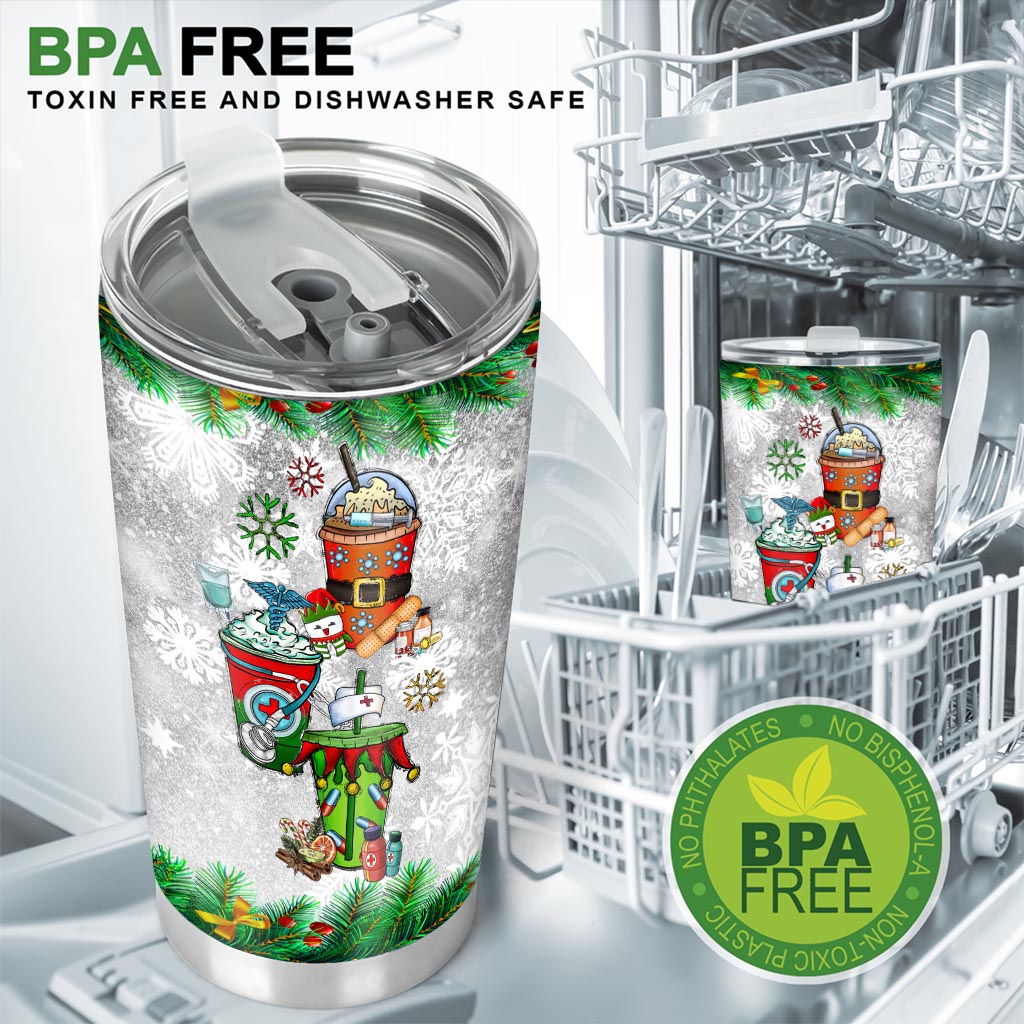 Frohe Weihnachten – personalisierter Krankenschwester-Trinkbecher