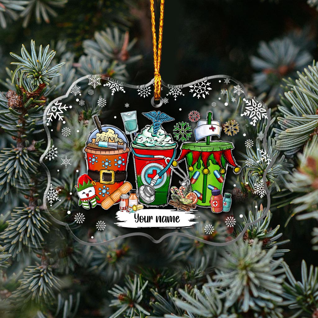 Frohe Weihnachten – Personalisierter transparenter Weihnachtsschmuck für Krankenschwestern