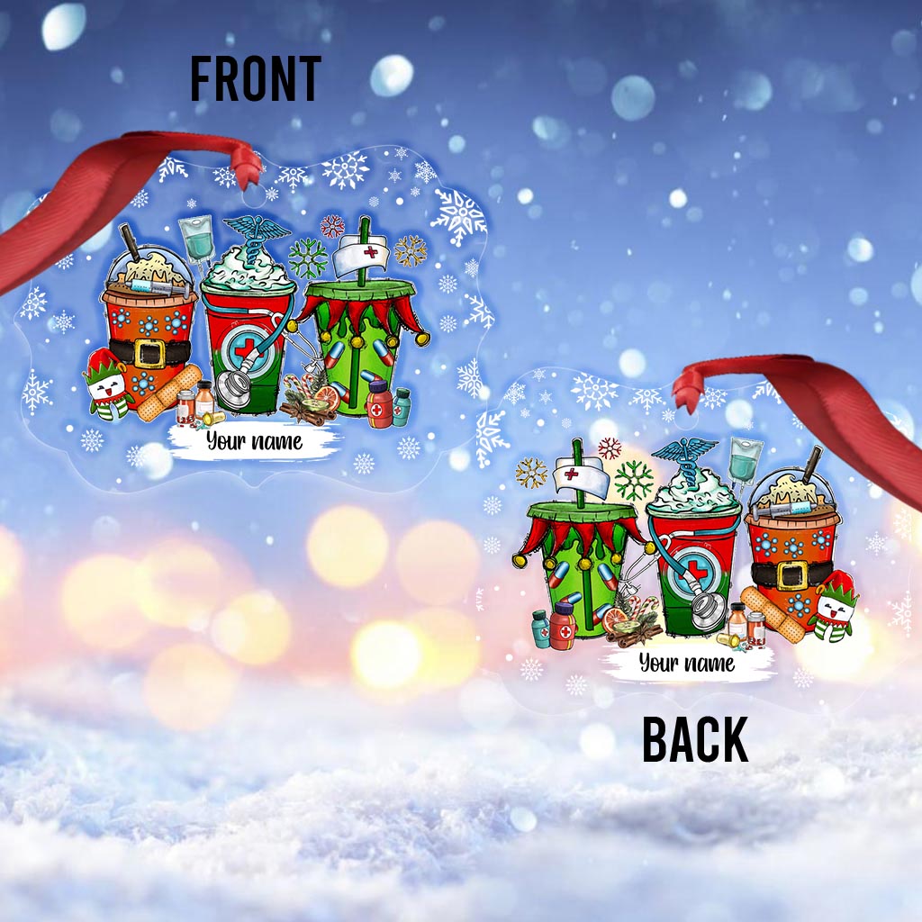 Frohe Weihnachten – Personalisierter transparenter Weihnachtsschmuck für Krankenschwestern