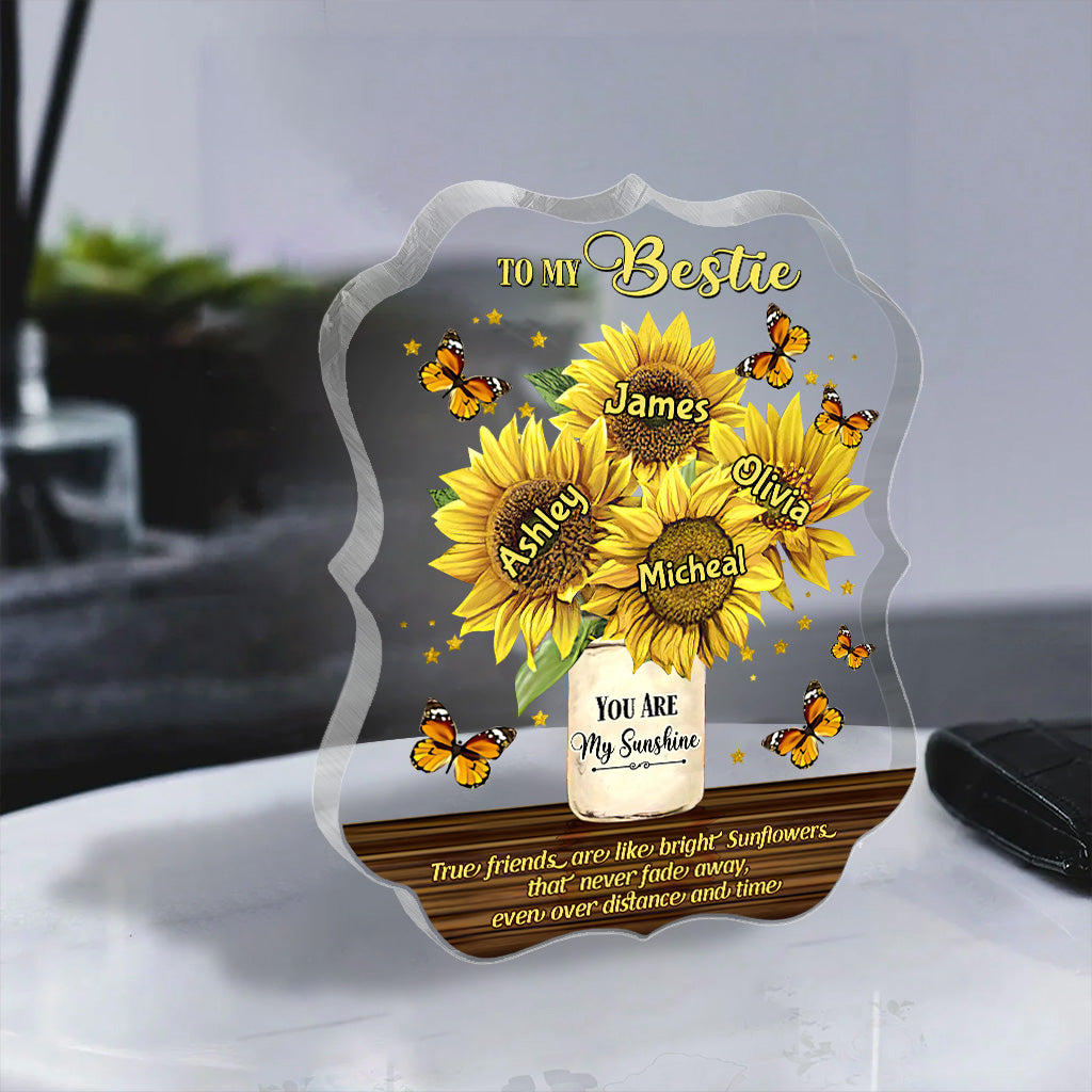 Du bist mein Sonnenschein – Personalisierte Acrylplakette in individueller Form für die beste Freundin