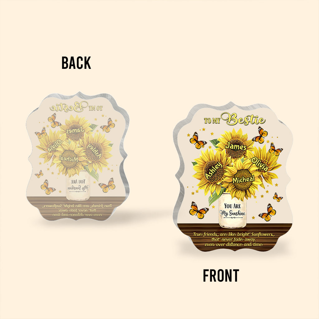 Du bist mein Sonnenschein – Personalisierte Acrylplakette in individueller Form für die beste Freundin