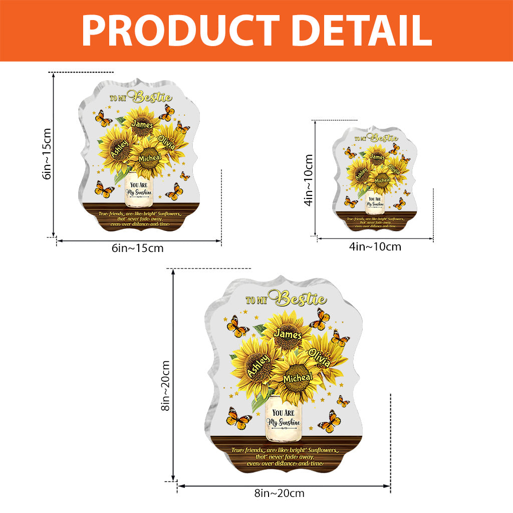 Du bist mein Sonnenschein – Personalisierte Acrylplakette in individueller Form für die beste Freundin