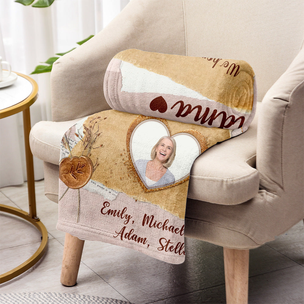 Oma Mama – Geschenk für Oma, Mama, Papa, Opa, Tante, Onkel, Schwester, Bruder, Ehemann, Ehefrau, Freundin – Personalisierte Decke