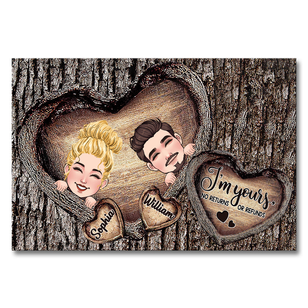 Herzpaar – Personalisierte Leinwand und Poster für Paare