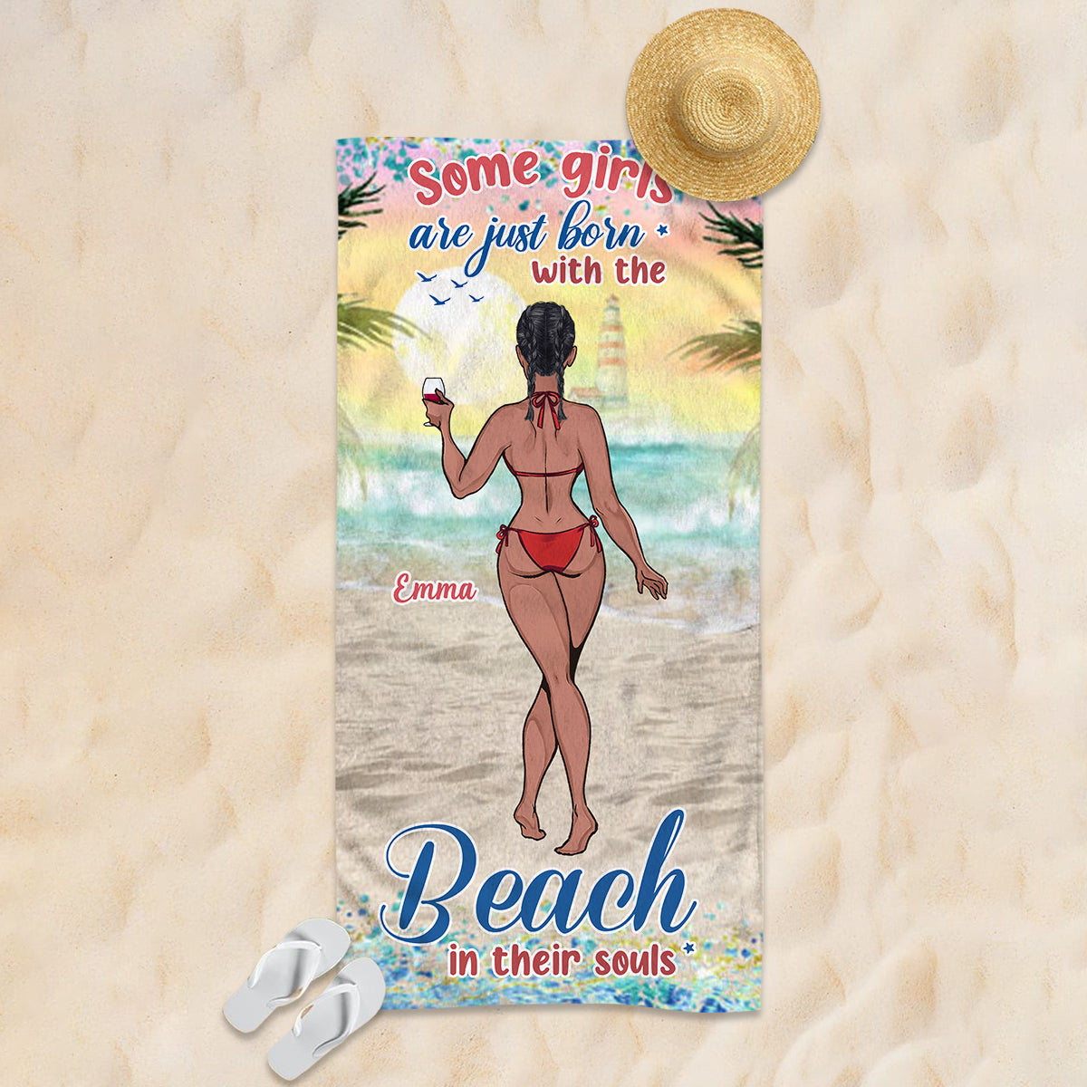 Sandy Toes Sun Kissed Nose – Geschenkidee für Meeresliebhaberinnen: Personalisiertes Strandtuch für Freundin, Schwester, Ehefrau, Mutter