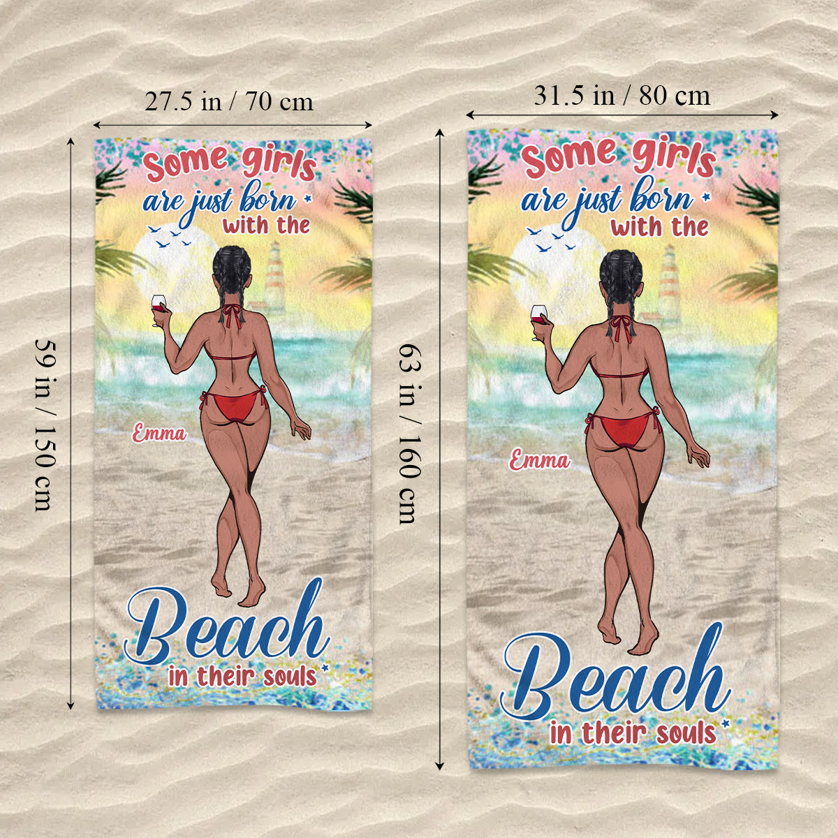 Sandy Toes Sun Kissed Nose – Geschenkidee für Meeresliebhaberinnen: Personalisiertes Strandtuch für Freundin, Schwester, Ehefrau, Mutter