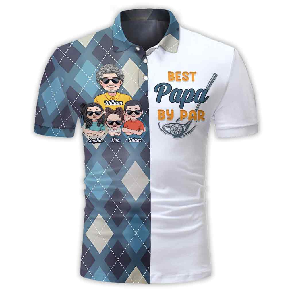 Opas Glückspolo – Golfgeschenk für Papa, ihn, Freund, Ehemann, Opa, Onkel – Personalisiertes Poloshirt