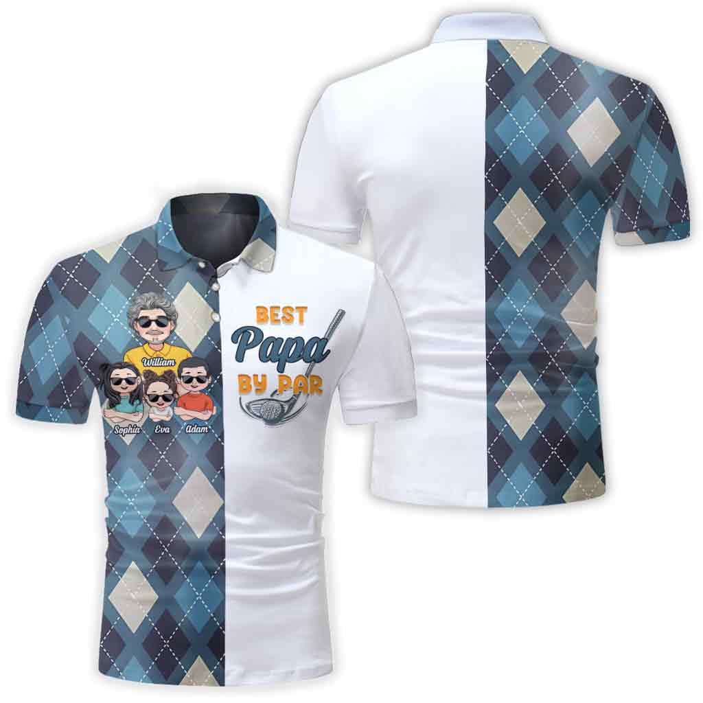 Opas Glückspolo – Golfgeschenk für Papa, ihn, Freund, Ehemann, Opa, Onkel – Personalisiertes Poloshirt