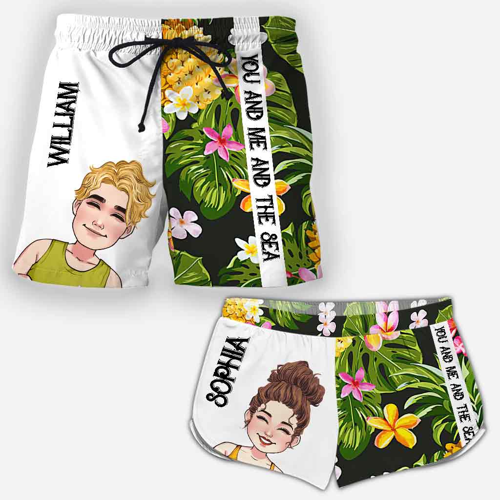 You And Me And The Sea - Personalized Sea Lover Men Shorts and Women Shorts