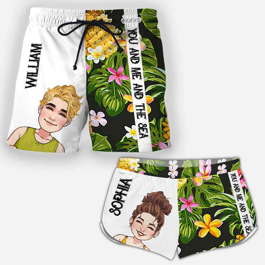 You And Me And The Sea - Personalized Sea Lover Men Shorts and Women Shorts