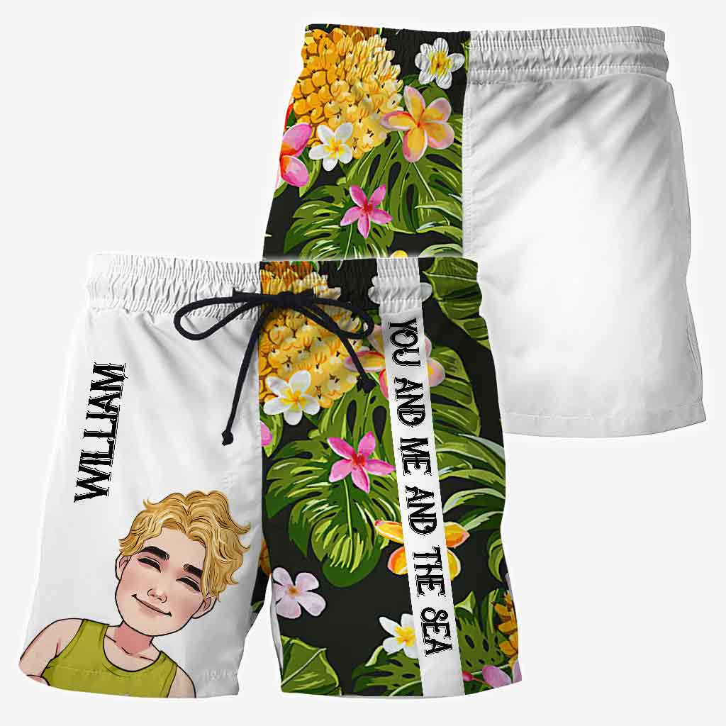 You And Me And The Sea - Personalized Sea Lover Men Shorts and Women Shorts