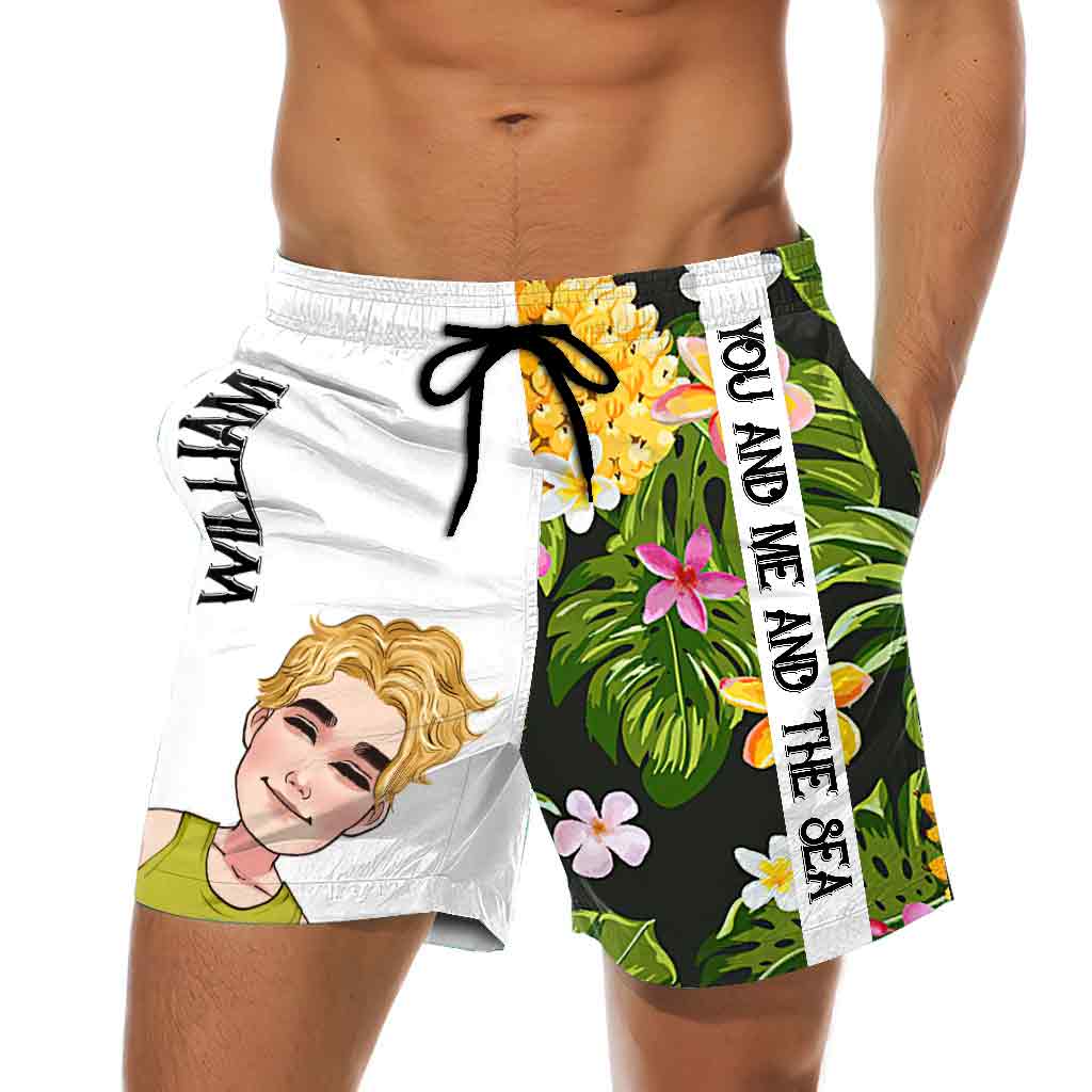 You And Me And The Sea - Personalized Sea Lover Men Shorts and Women Shorts