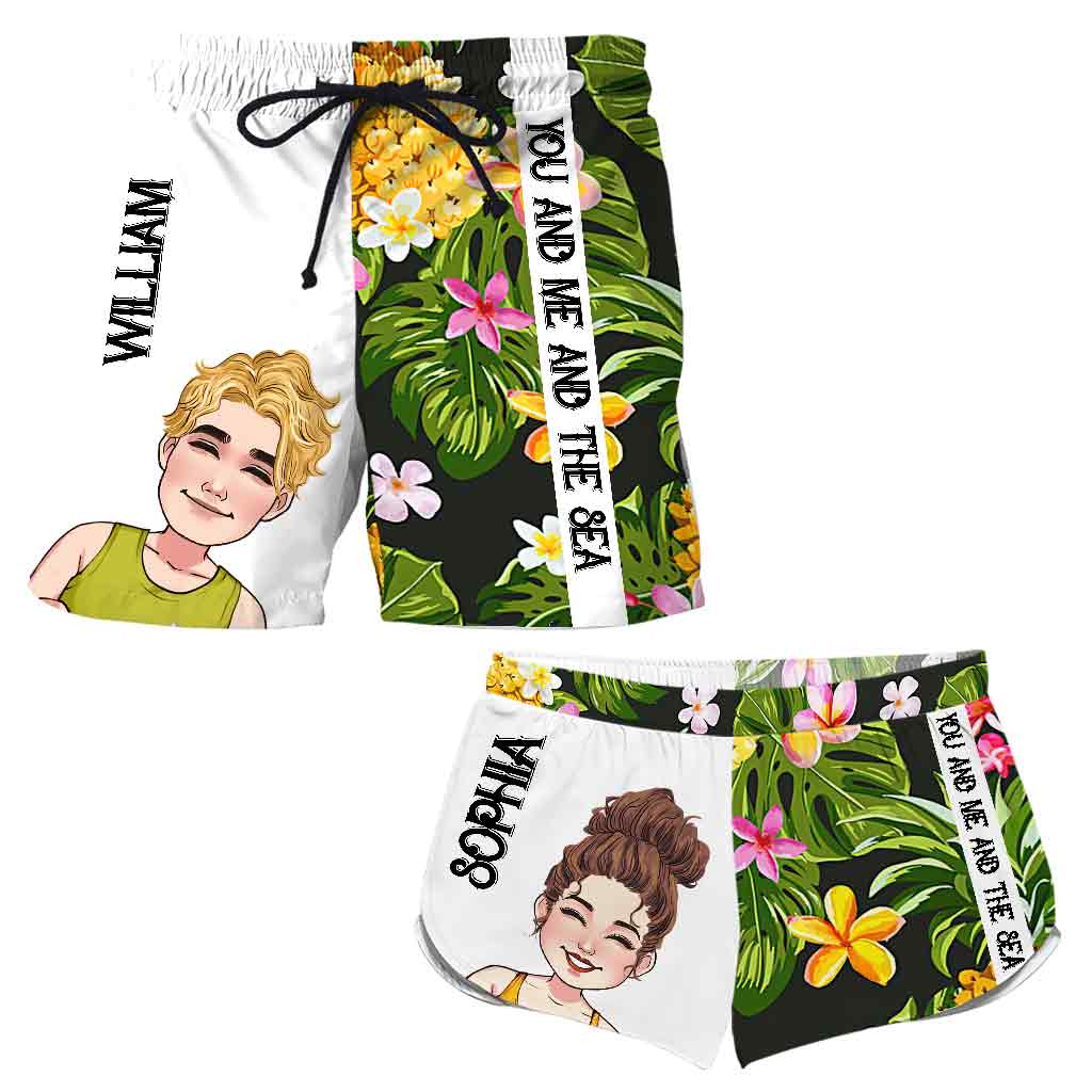 You And Me And The Sea - Personalized Sea Lover Men Shorts and Women Shorts