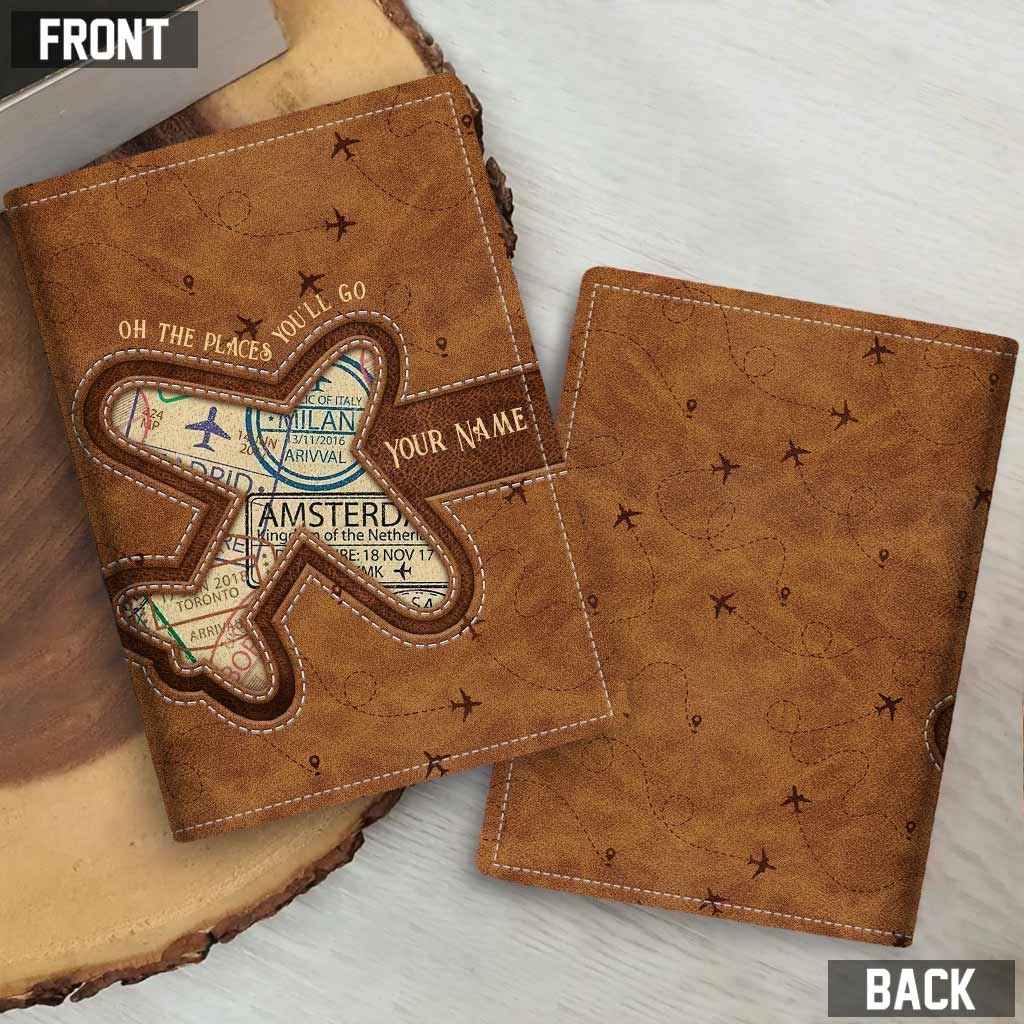 Oh, die Orte, die du besuchen wirst – personalisierter Reisepasshalter