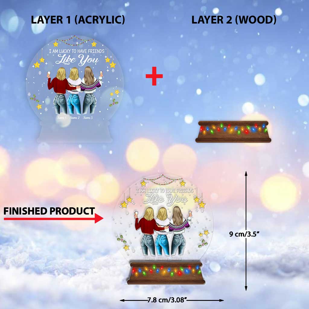 Freundinnen im Herzen und Schwestern im Geiste – Personalisierter Weihnachtsschmuck „Bestie Layers Mix“