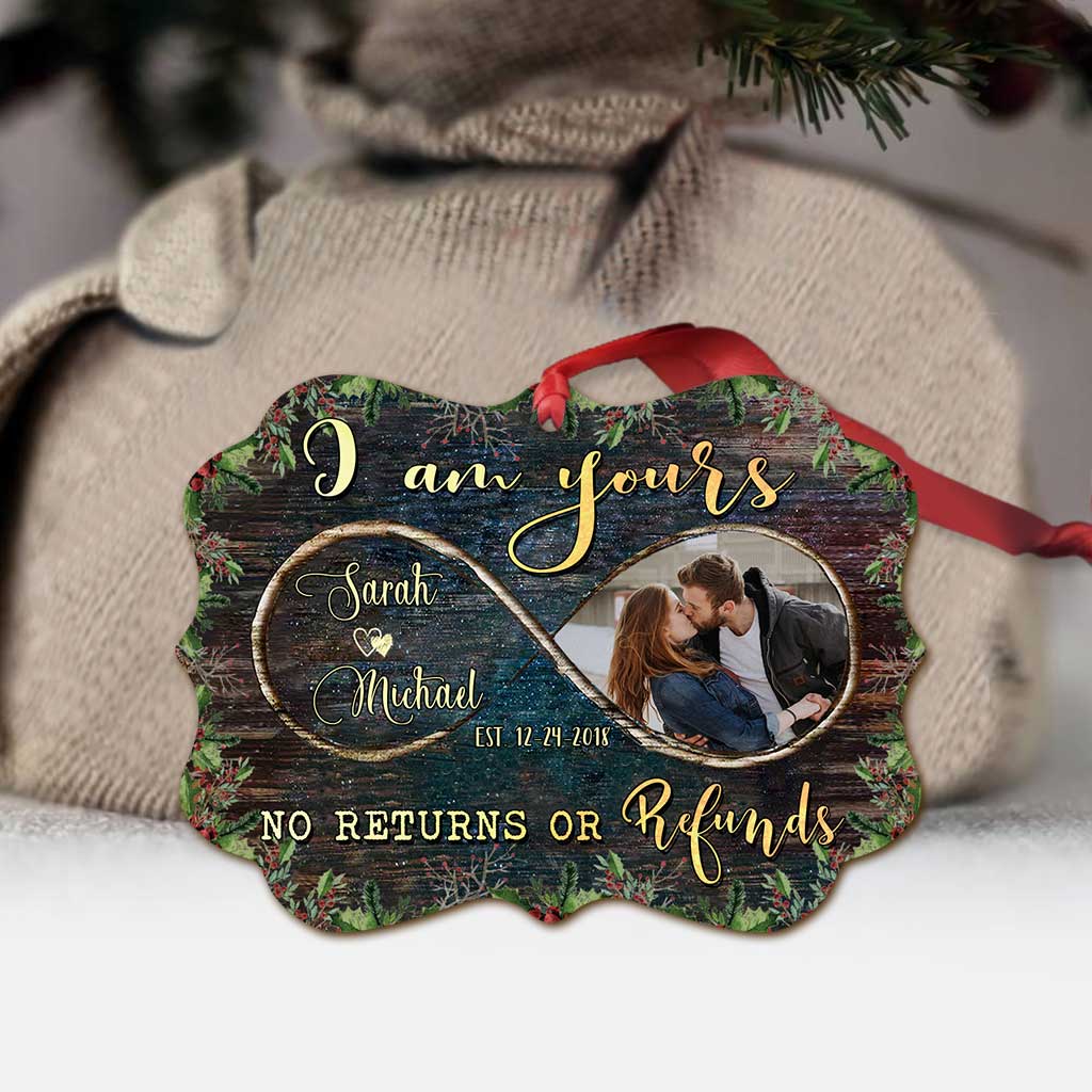 Ich gehöre dir – Personalisierter Weihnachtsschmuck für Paare (beidseitig bedruckt)