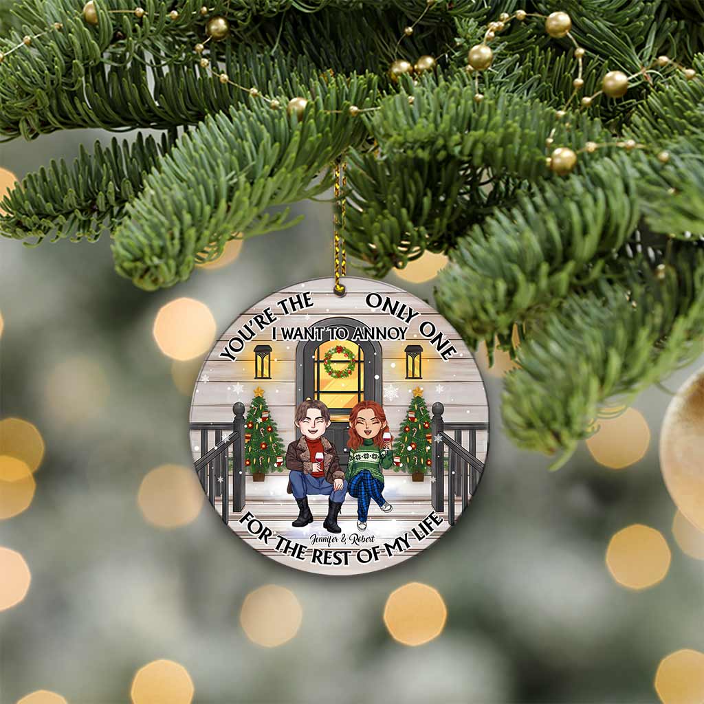 Du bist der Einzige, den ich ärgern möchte – Personalisierter runder Aluminium-Anhänger für Paare (beidseitig bedruckt)