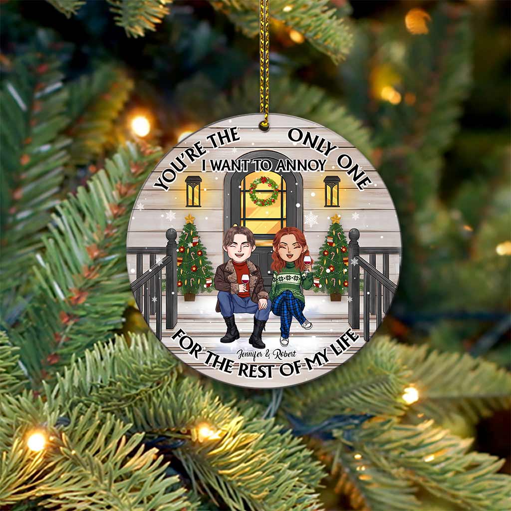 Du bist der Einzige, den ich ärgern möchte – Personalisierter runder Aluminium-Anhänger für Paare (beidseitig bedruckt)
