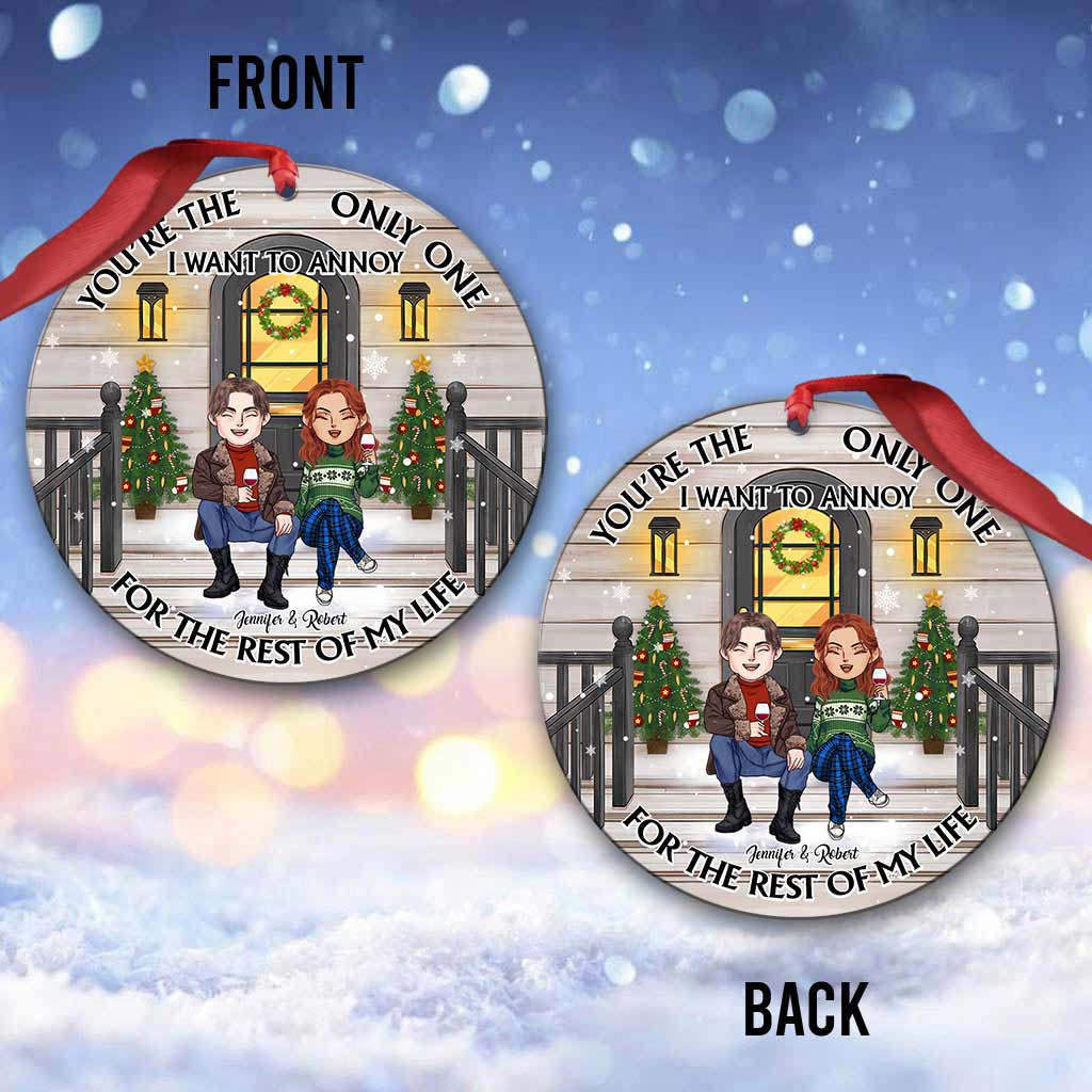 Du bist der Einzige, den ich ärgern möchte – Personalisierter runder Aluminium-Anhänger für Paare (beidseitig bedruckt)