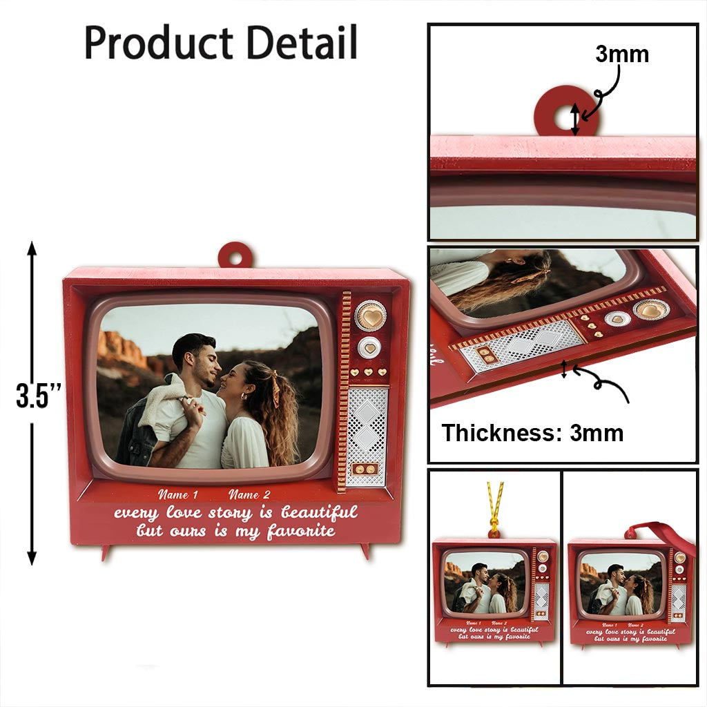 Jede Liebesgeschichte ist schön – personalisierter Weihnachtsschmuck für Paare (beidseitig bedruckt)