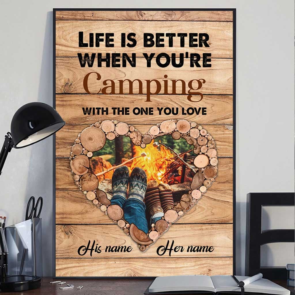 Ich bleibe bis zum Ende bei dir – Personalisiertes Poster für Camping-Pärchen