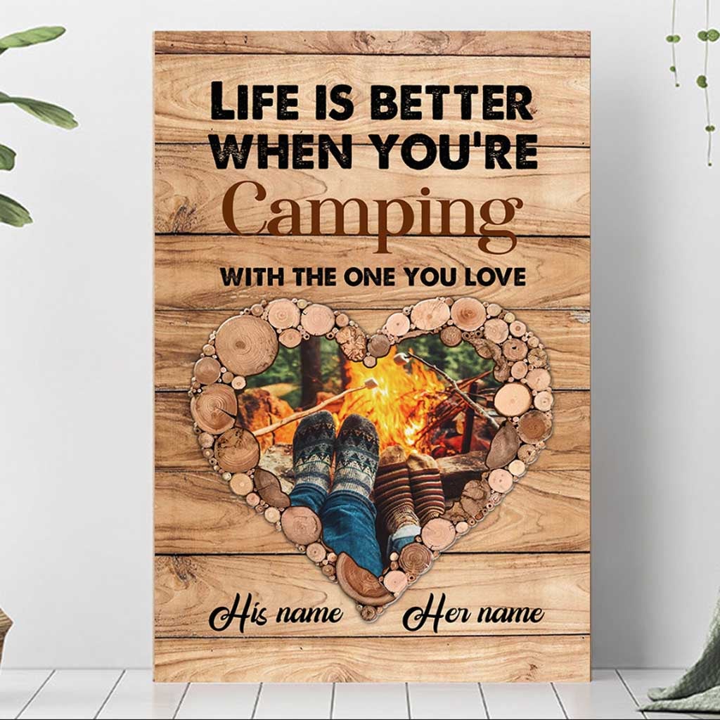 Ich bleibe bis zum Ende bei dir – Personalisiertes Poster für Camping-Pärchen