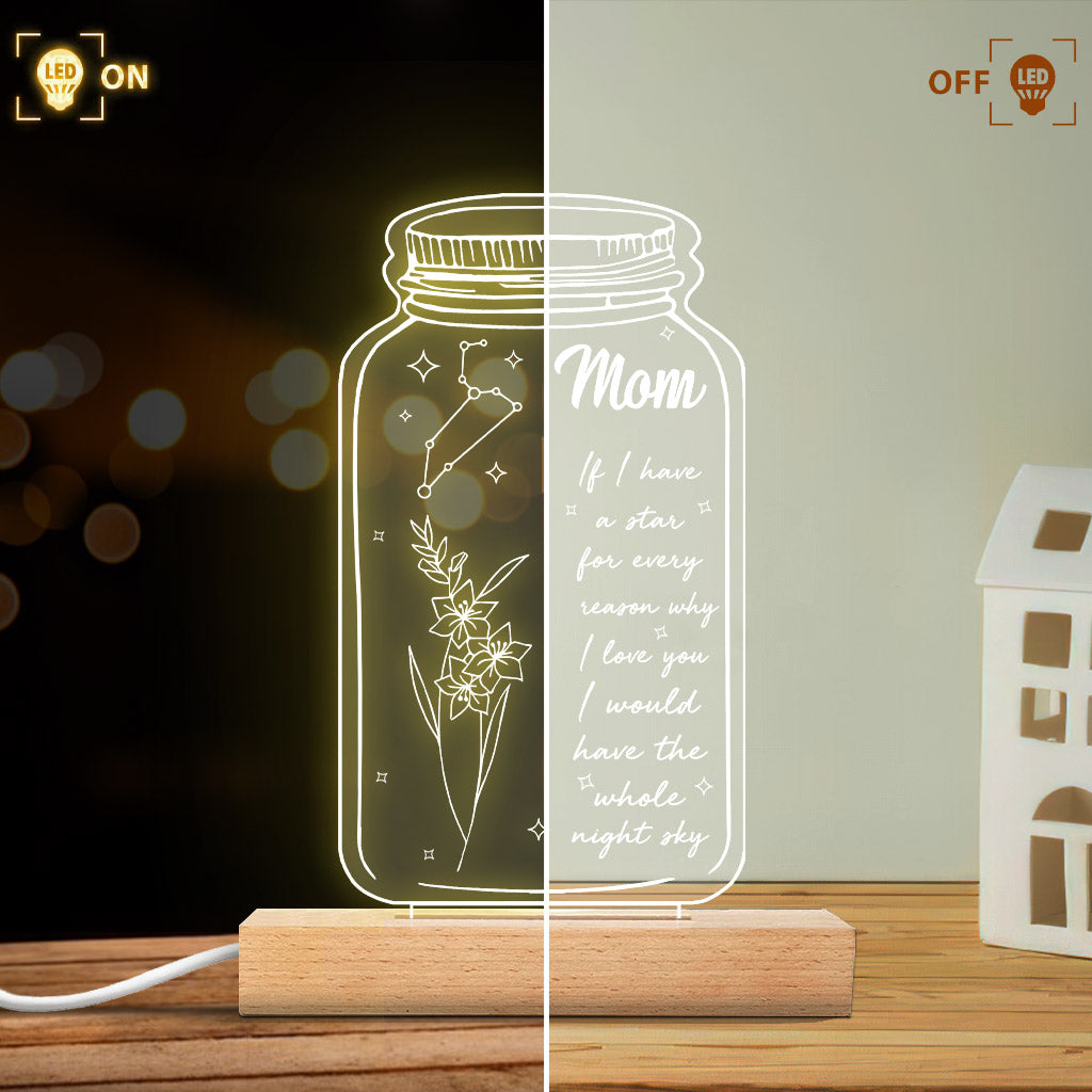 If I Had A Star Birth Flower Zodiac Sign - Gift for mom, grandma, daughter, wife, girlfriend, dad, grandpa, boyfriend, husband - Personalized Shaped Plaque Light Base