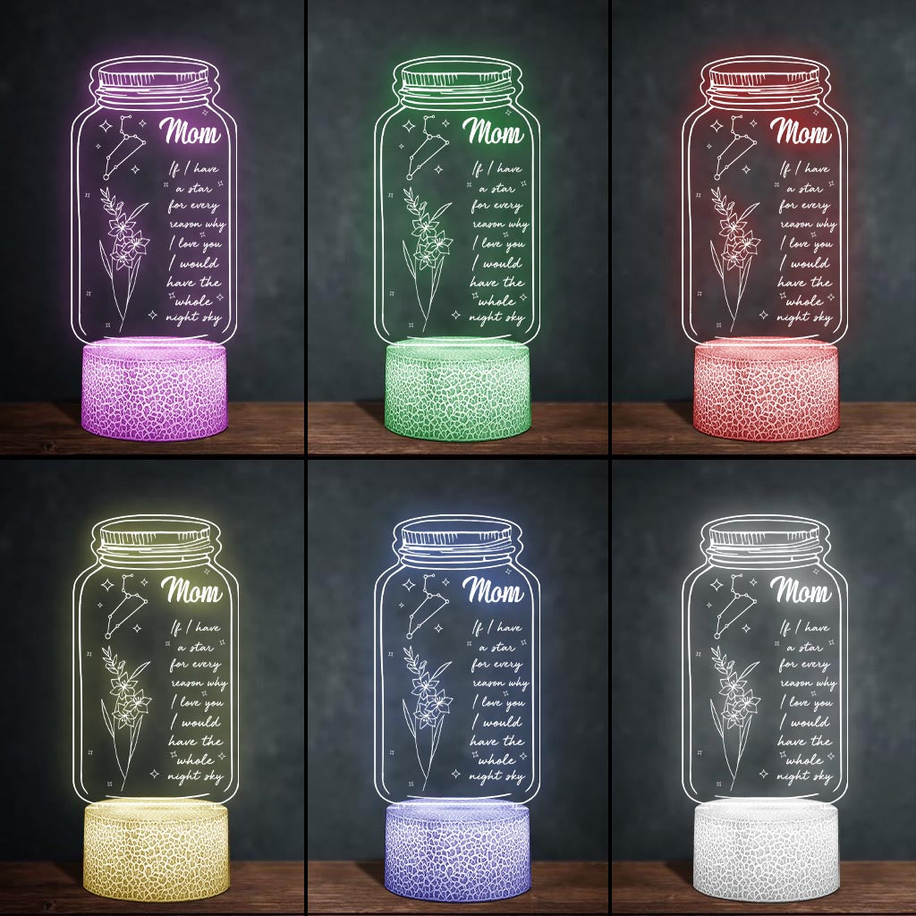 If I Had A Star Birth Flower Zodiac Sign - Gift for mom, grandma, daughter, wife, girlfriend, dad, grandpa, boyfriend, husband - Personalized Shaped Plaque Light Base