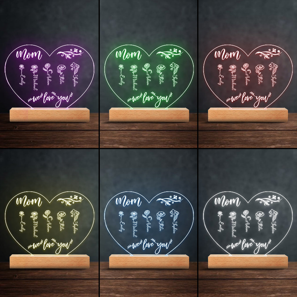 Mamas Garten – Geschenk für Oma, Mutter, Tante, Opa – Personalisierte, geformte Leuchtplatte
