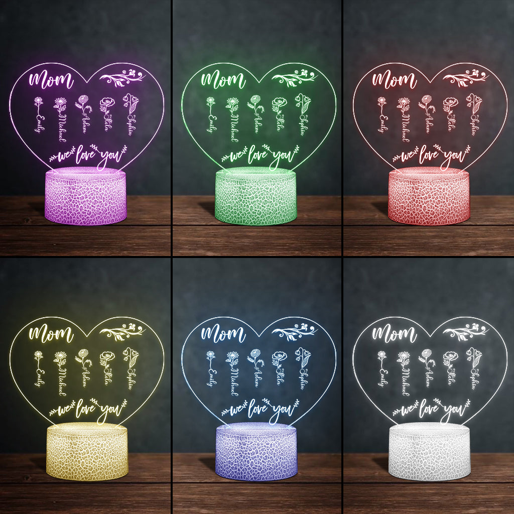 Mamas Garten – Geschenk für Oma, Mutter, Tante, Opa – Personalisierte, geformte Leuchtplatte
