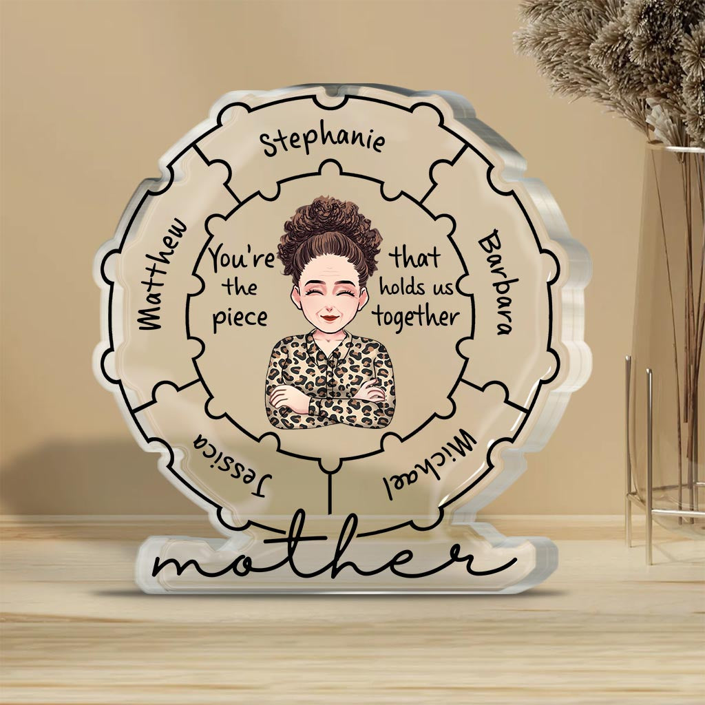 Mutterqualitäten – Personalisierte Acrylplakette zum Muttertag in individueller Form