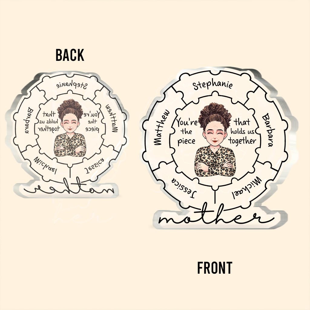 Mutterqualitäten – Personalisierte Acrylplakette zum Muttertag in individueller Form