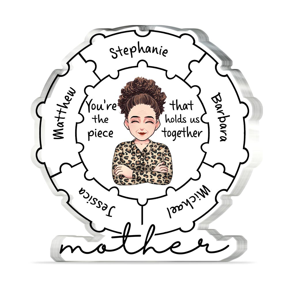 Mutterqualitäten – Personalisierte Acrylplakette zum Muttertag in individueller Form