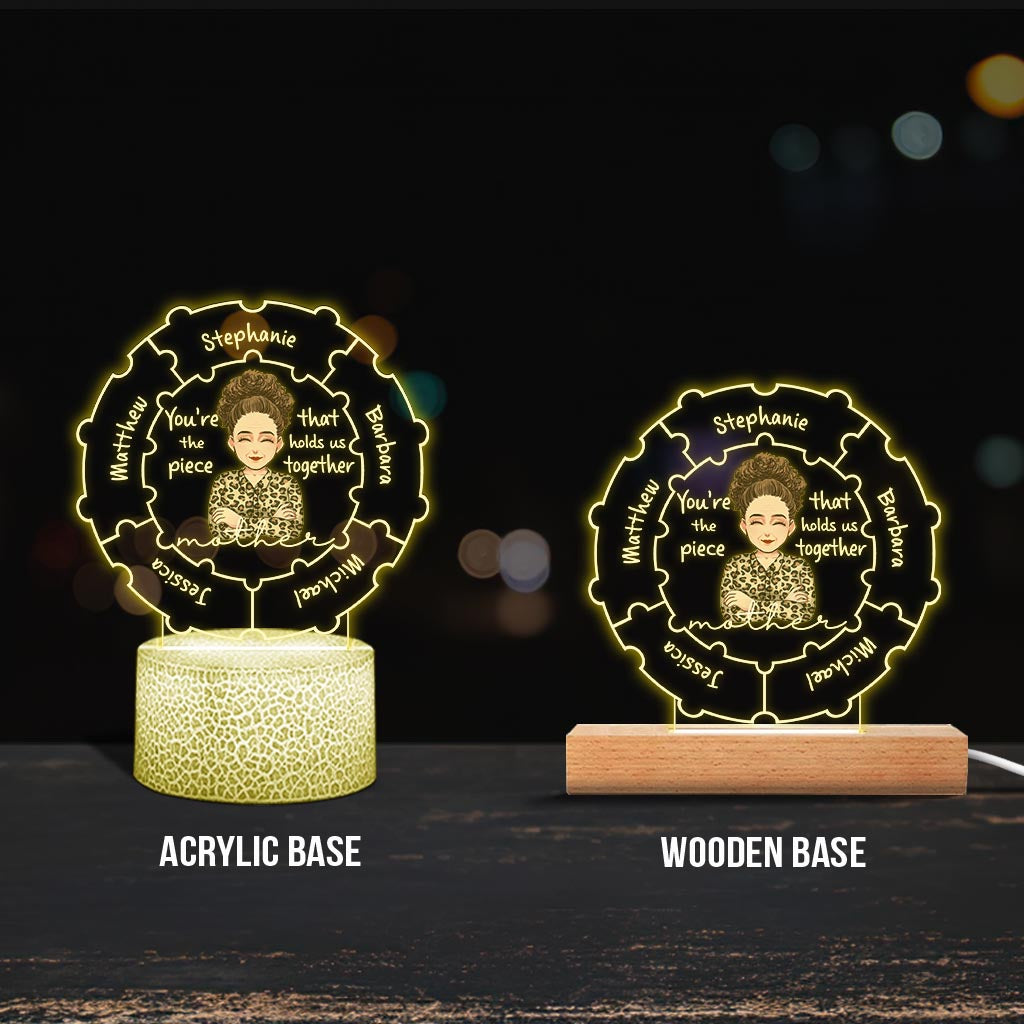 Mutterqualitäten – Geschenk für Mama, Oma, Ehefrau – Personalisierte, geformte Plakettenleuchte