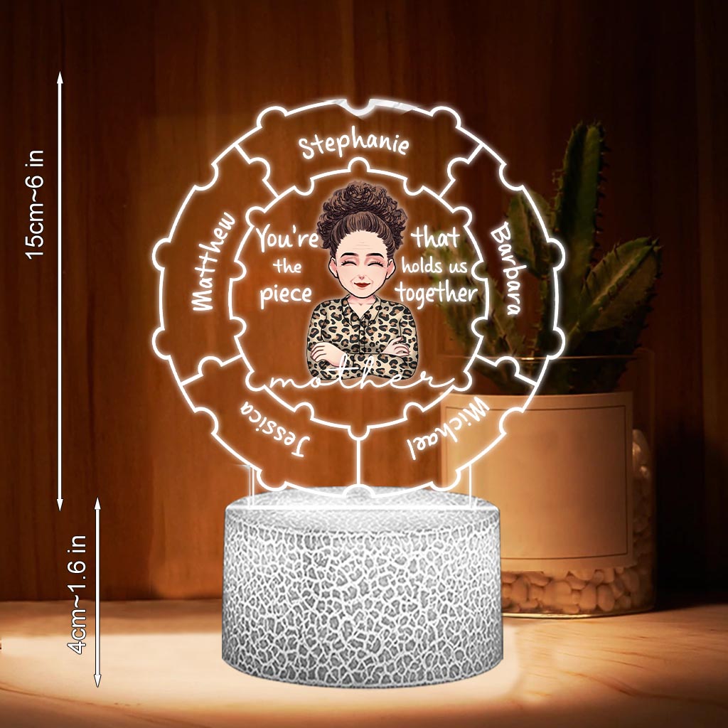 Mutterqualitäten – Geschenk für Mama, Oma, Ehefrau – Personalisierte, geformte Plakettenleuchte