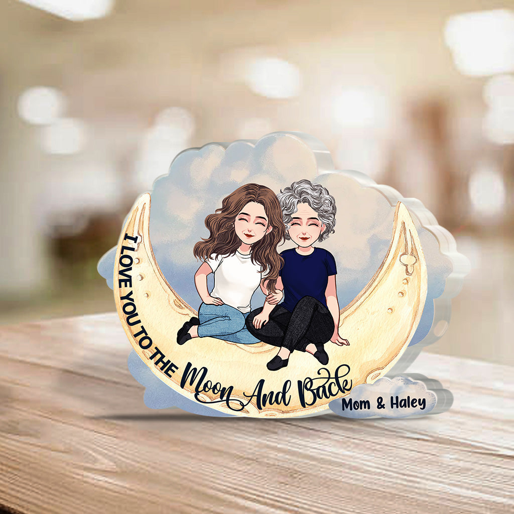 Bis zum Mond und zurück – Personalisierte Acrylplakette in individueller Form zum Muttertag