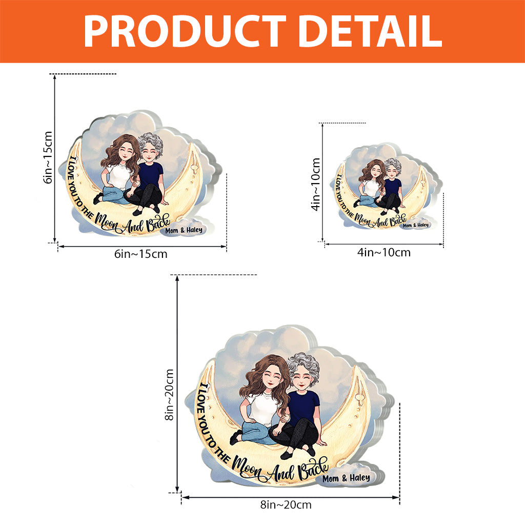 Bis zum Mond und zurück – Personalisierte Acrylplakette in individueller Form zum Muttertag