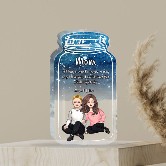 Wenn ich einen Stern hätte – Personalisierte Acrylplakette in individueller Form zum Muttertag