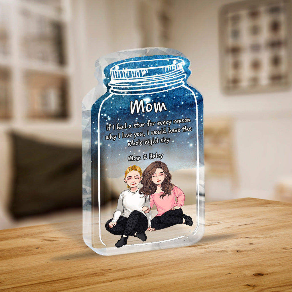 Wenn ich einen Stern hätte – Personalisierte Acrylplakette in individueller Form zum Muttertag