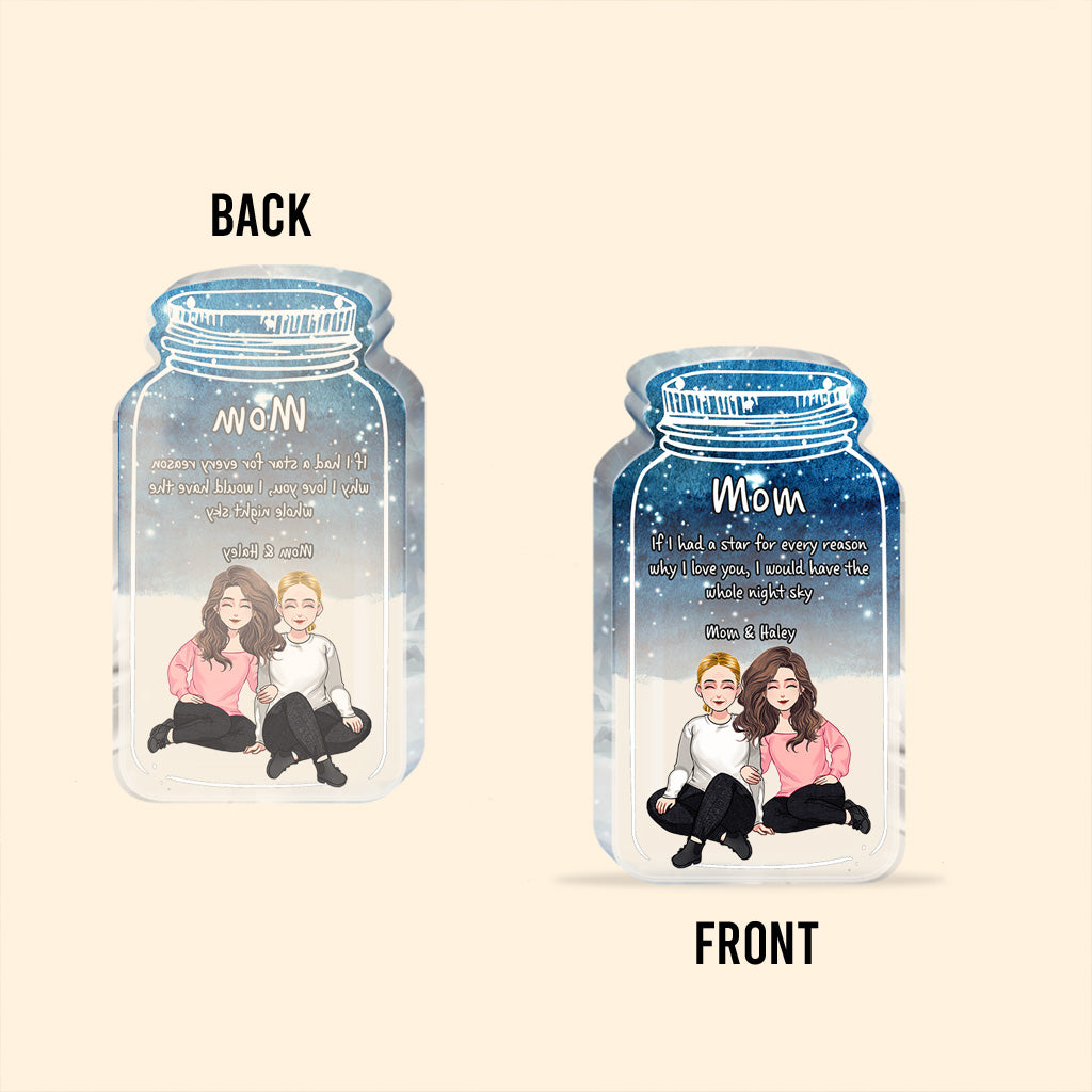 Wenn ich einen Stern hätte – Personalisierte Acrylplakette in individueller Form zum Muttertag