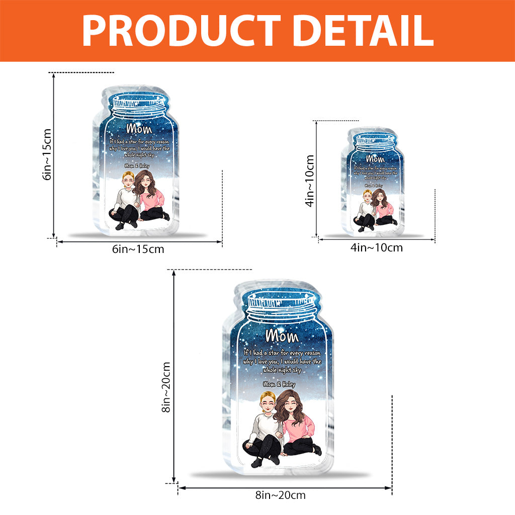 Wenn ich einen Stern hätte – Personalisierte Acrylplakette in individueller Form zum Muttertag