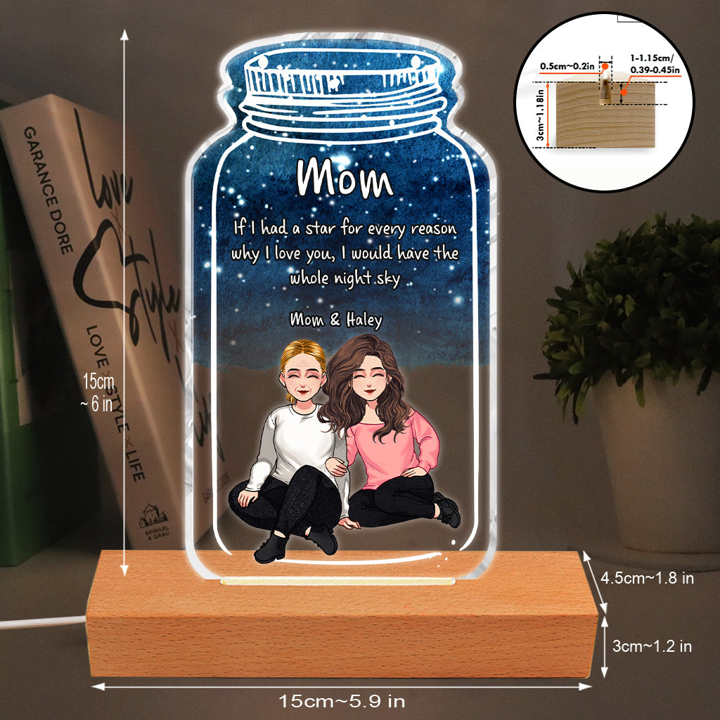 Wenn ich einen Stern hätte – Personalisierte, mutterförmige Plakettenleuchte zum Muttertag