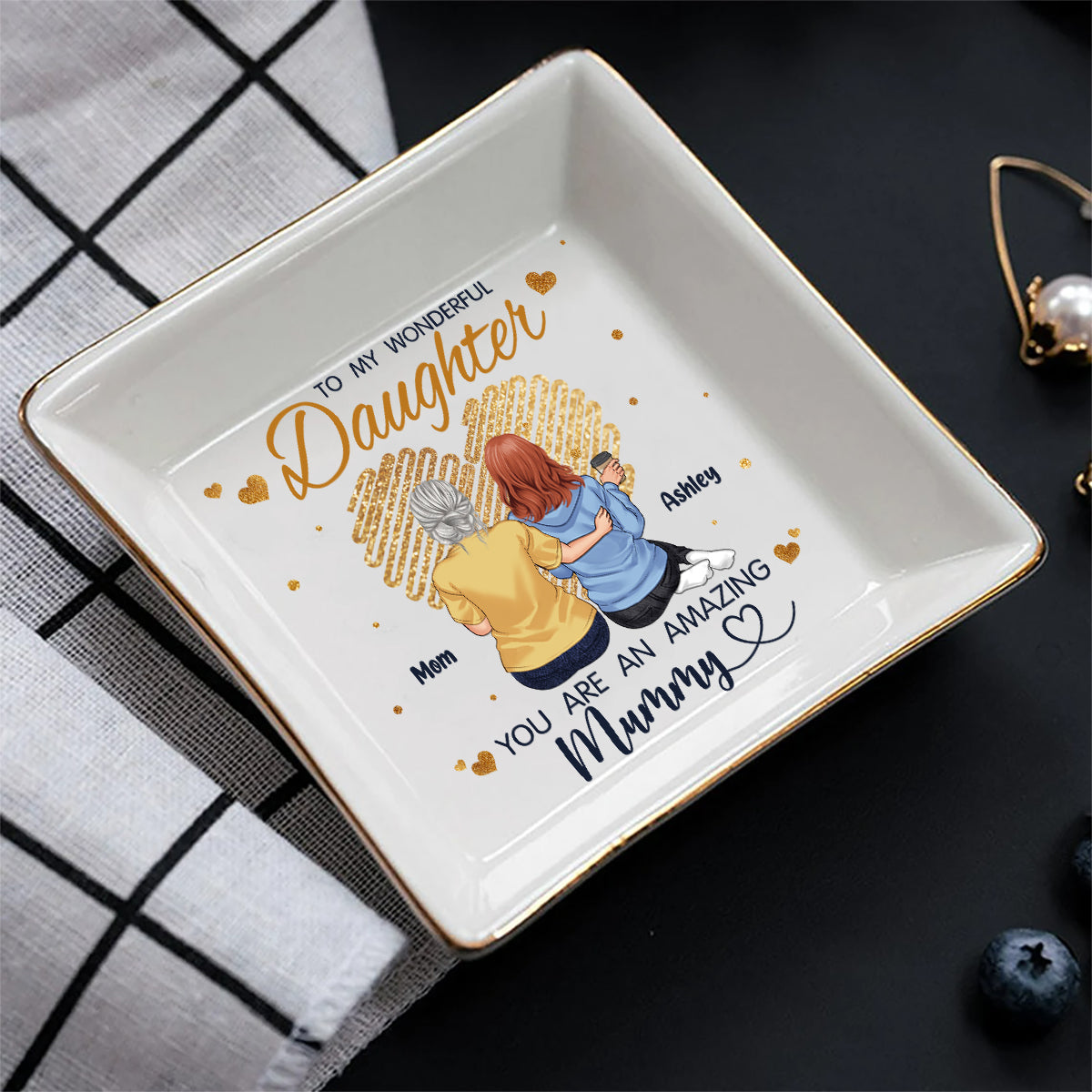 To My Granddaughter - Personalized Grandma Jewelry Dish
