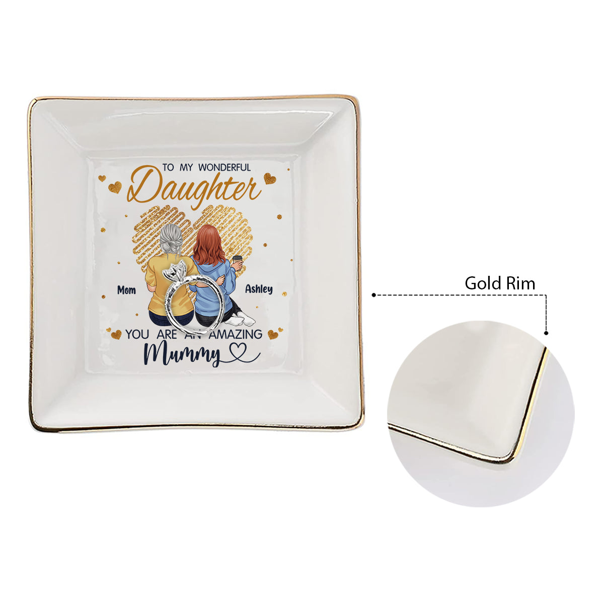 To My Granddaughter - Personalized Grandma Jewelry Dish